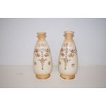 pair of crown devon fielding blush ivory vases he