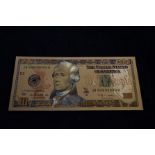 99.9% Gold Foil $10 bill