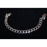 silver curb bracelet, stamped 925 total weight 30g