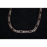 silver figaro necklace stamped 925 total weight 4