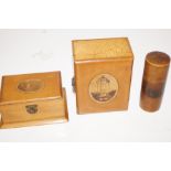 three Mauchline ware boxes