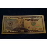 99.9% Gold Foil $50 bill