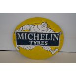Cast iron plate Michelin man tyres sign (Diameter: