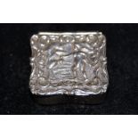 Silver London Hallmark Ornate Pillbox
