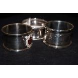 3 Silver Napkin Rings