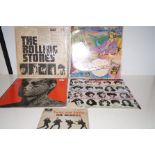 Beatles LP together with 3 Rolling Stones LP's and