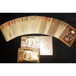 999.9 Gold foil set of playing cards depicting 100