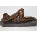 Large Bronze Nude on Marble Base. Height 43cm