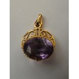 9 carat gold and amethyst pendant