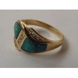 18 carat gold ring set with Australian opals and n