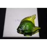 Boxed Lalique Green Fish