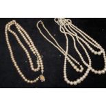 3 sets of pearl necklaces