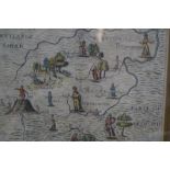 Framed map 'Parte of Rvtlande Shyre' dated 1622