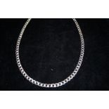 Silver curb necklace, stamped 925. 62cm long,43.8