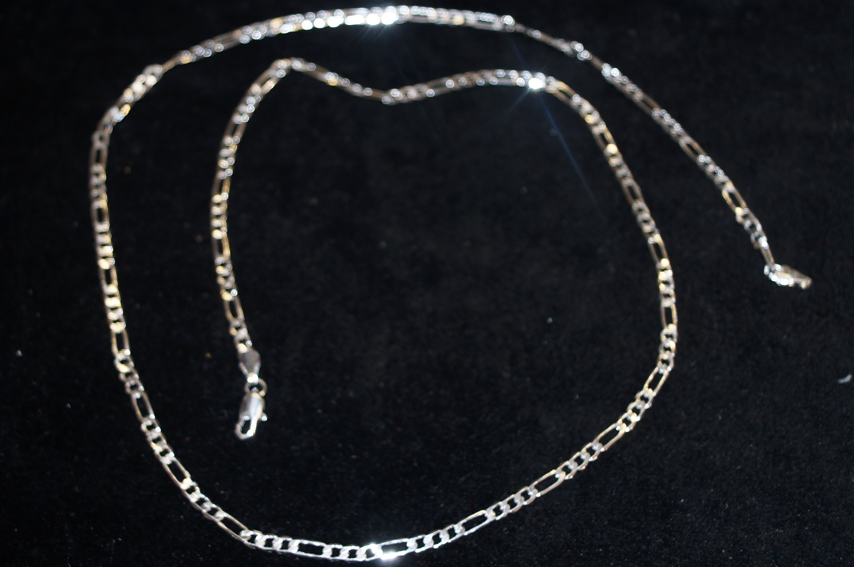 Silver figaro chain stamped 925 - 76cm long 9.7 gr
