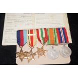 WW2 5 Medals including African Star and Clasp