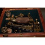 Cased brass nautical sextant