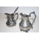 WMF art nouveau jug together with a further silver