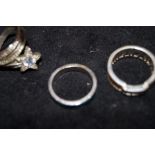 3 silver dress rings
