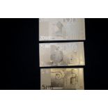 20, 10, 5, euro notes 99.9 pure 24k carat gold foi