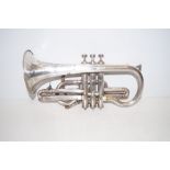 Silver plated horn, J.R Lafleur and Son