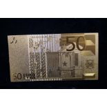 50 euro note 99.9 pure 24k carat gold foil