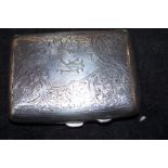 A silver cigarette case