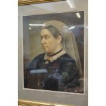 Period lithograph portrait of Queen Victoria set i