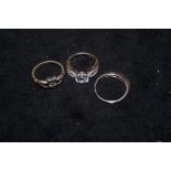 3 silver dress rings