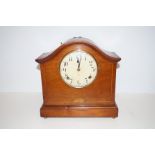 Edwardian inlaid mantel clock, height 31cm