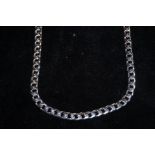 Silver curb chain, stamped 925 44 grams 64cm long