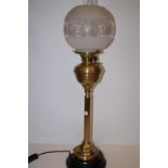 Brass column lamp, converted