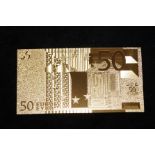 50 euro note 99.9 pure 24k carat gold foil