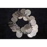 Bracelet of silver 6 pence's 99 grams