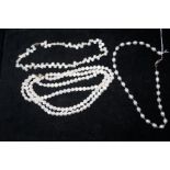 Three sets of pearl necklaces