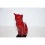 Royal Doulton Flambe cat, height 14cm