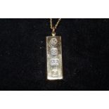 Gold plated silver chain and ignot 32 grams