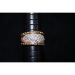 9ct gold ring set with chip diamonds size N grams