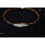 9 ct gold and silver bracelet set with swarovski c