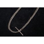 Silver Albert chain and t-bar