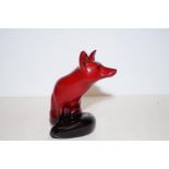 Royal Doulton Flambe fox, height 11cm