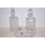 Two whisky decanters and Edinburgh crystal