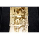 20-10-5 euro notes 99.9 pure 24k carat gold foil