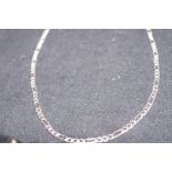 Silver Figaro chain, stamped 925. 10 grams 76 cm l
