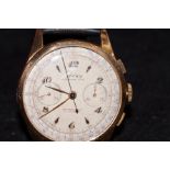 18ct gold cased Skiros chronograph Sussie. Antimag