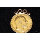 1907 Half sovereign mounted