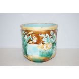 Majolica plant pot 16cm height chips to rim