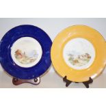 Two royal derby hand painted plates signed by Wej