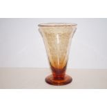 Amber art glass vase 23cm height