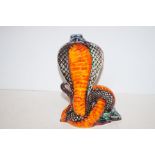 Anita Harris king cobra signed in gold 21cm height